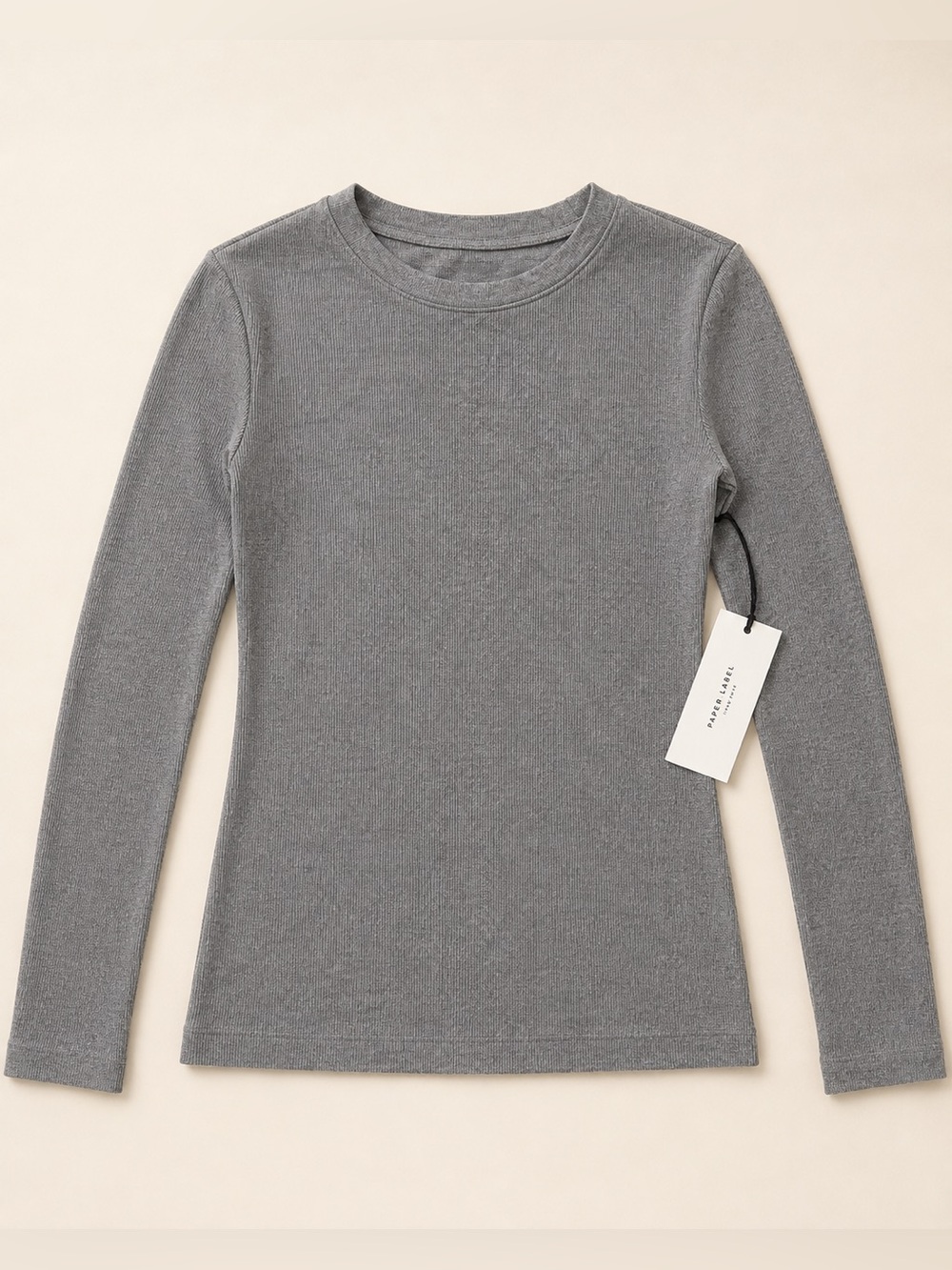 Women’s Long Sleeve Crewneck Top in Gray